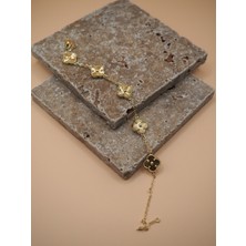Stelle Jewelry Altın Renk Yonca Motifli Bileklik