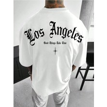 ENSUENO Unisex Arkası Los Angeles Yazılı Tshirt