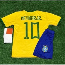 Brezilya 2023/24 Yeni Sezon Neymar Jr Çocuk Forması Şort Çorap 3'lü Set