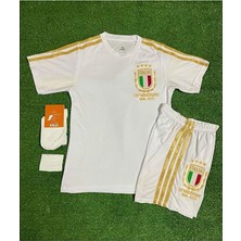 Italya 2023/24 Yeni Sezon 125.YIL Beyaz Özel Konsept Çocuk Forması Şort Çorap 4'lü Set
