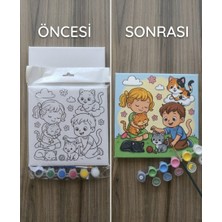 Laura Baby Sevimli Desenli Çocuk Tuval Boyama Seti