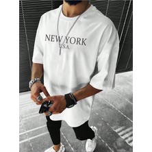ENSUENO Unisex New York Usa Yazılı Tshirt
