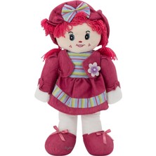 Layfhex Büyük Boy Elbiseli Yumuşak Kız Oyuncak Sevimli Peluş Doğal Bez Bebek 45 cm