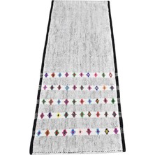 Zehra Abla Halı Yeni El Dokuma Nadide Ak Pamuklu Yörük Kilim 7267