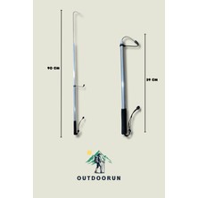 Outdoorun Profesyonel Teleskopik Balıkçı Kakıcı - 90 cm Paslanmaz Çelik Kanca