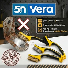 Universal Profesyonel Tel Fırça Seti | 3’lü Metal Temizleme, Pas Sökme ve Hobi Fırçası