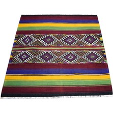 Zehra Abla Halı El Dokuması Benzersiz Çumra Yörük Kare Yün Cecim Kilim 7270