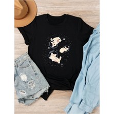 ENSUENO Unisex Three Cat Baskılı Tshirt