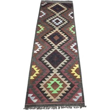Zehra Abla Halı Vintage El Dokuma Nadir Himalayalar Yolluk Yün Kilim 7268