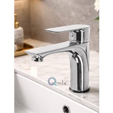 Qmix Lüks Krom Sabit Aç Kapa Kısa Lavabo Bataryası – Su Tasarruflu, Dayanıklı, Modern Tasarım
