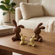 Modela Minimalist Tavşan Ailesi Seti (4’lü) | Dekoratif Figür | Bahar Temalı Ev Dekoru