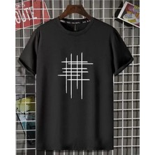 ENSUENO Unisex Çizgi Baskılı Tshirt
