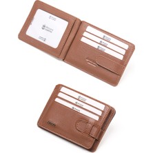 Ancora Leather Hakiki Deri-Minimal Tasarım KARTLIK-26205-Taba-KIŞIYE Özel Isim Baskılı