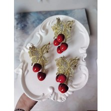 Kiraz Mandal Toka Kalp Model Gold 1 Adet