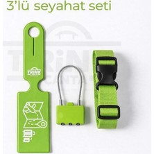 Trink Çanta 3' Lü Seyahat Seti   (  Valiz Etiketi  +  Valiz Kilidi  +  Valiz Kemeri )  YEŞİL