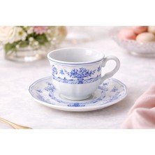 Le Coq Porcelaine Neos Anthiros – Beyaz & Mavi 6 Kişilik 12 Parça Kahve Fincan Takımı – Avrupa Üretimi Ithal Porselen