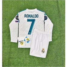 R.e.a.l M.a.d.r.i.d 2018 Kiev Cristiano Ronaldo Uzun Kol Çocuk Forması 4'lü Set (Armalı)