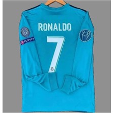 Cristiano R,o,n,a,l,d,o, 2017-18 Şampiyonlar Ligi Uzun Kollu Deplasman FORMASI0098262655511