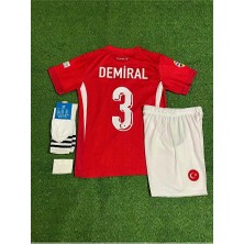 Türkiye Milli Takım Euro 2024 Merih Demiral Çocuk Forması 4'lü Set (Kırmızı)