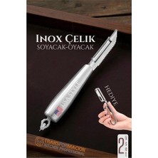 Nacario Mey Ithalat® Inox Soyacak - Sebze Soyacağı - Kabak Dolma Oyacağı 2 Li Set 722010