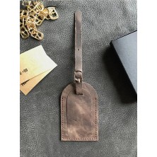 VİP GİFT Voyager Bagaj Isimlik Valiz Bavul Etiketi Hakiki Deri