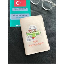 VİP GİFT Pet Pasaport Kılıfı Ev Hayvanı Kedi Köpek Nil Yeşili Vegan Deri Pasaportluk