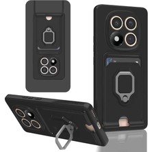 Newface Xiaomi Redmi Note 14 Pro Plus Kılıf Zuma Kartvizitli Yüzüklü Silikon - Siyah