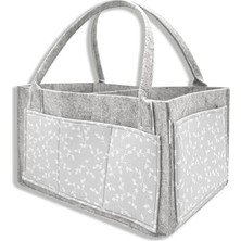 Nacario Mey Ithalat®  keçe Anne Bebek Bakım Çantası 772 Gri Çiçek