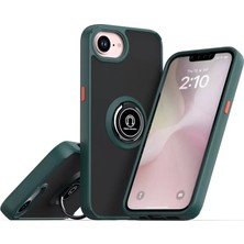 Newface Apple iPhone 16E Kılıf Montreal Yüzüklü Silikon Kapak - Yeşil