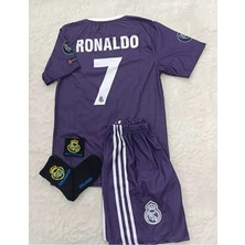R.madridd 2017 Cardiff Şampiyonlar Ligi Cristiano Ronaldo Çocuk Forması 4'lü Set (Armalı)
