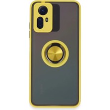 Newface Xiaomi Redmi Note 12S Kılıf Montreal Yüzüklü Silikon Kapak - Sarı