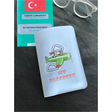 VİP GİFT Pet Pasaport Kılıfı Ev Hayvanı Kedi Köpek Nil Yeşili Vegan Deri Pasaportluk