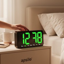 Hediyesahibi Modern LED Dijital Alarm Saat – Büyük Ekranlı, Gün Göstergeli, Şık Masaüstü Saat