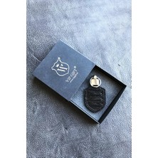 VİP GİFT Siyah Hakiki Deri Python Baskılı Beyazıt Anahtarlık