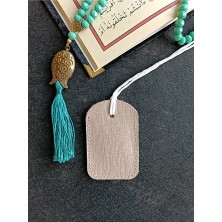 VİP GİFT Kayı Dörtgen Cevşen Dualı Kolye Muska Hakiki Deri Baskılı