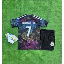Real Madridd Ejderha Desenli Cristiano Ronaldo Çocuk Forması 4'lü Set (Armalı New)