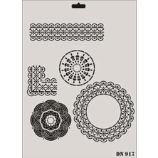 Nacario Mey Ithalat® Rich Dantel Seri DN-917 Stencil 35X25 cm