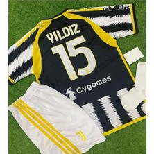 Juventus 2023/24 Sezon Kenan Yıldız Iç Saha Çocuk Forması 4'lü Set Corap-Bıleklık Hedıye SM11
