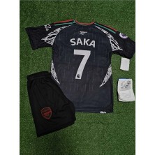 A.r.s.e.n.a.l 2024/25 Yeni Sezon Bukayo Saka Deplasman Çocuk Forması 4lü Set (Black)