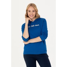 U.S. Polo Assn. Kadın Saks Kapüşonlu Sweatshirt 50276015-VR045