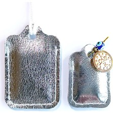 VİP GİFT Anne Bebek Dörtgen Cevşen Dualı Kolye Muska Hakiki Deri El Yapımı (Takım Olarak)