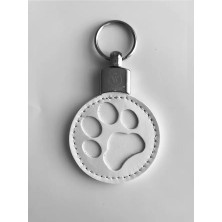 VİP GİFT Pati Pet Anahtarlık Hakiki Deri Beyaz Klipsli Tasma Ucu