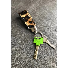 VİP GİFT Anahtarlık Vegan Deri Pasaportluk Parlak Leopar Desenli