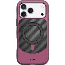 Laut iPhone 17 Pro Max 6.9 Manyetik Halka Standlı Kılıf – Magsafe Uyumlu Karbon Dokulu Tpu/pc Koruma Kırmızı