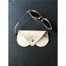 VİP GİFT Gözlük Kılıfı Gözlük Kabı Hakiki Deri Su Yeşili Çıtçıtlı