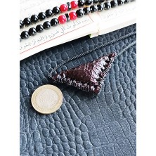 VİP GİFT Cevşen Dualı Mini Üçgen Kolye Muska Hakiki Deri Kapalı