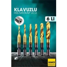 Nacario Mey Ithalat® Kılavuzlu Hss Matkap Ucu 6'lı Set M3-M10 Titanyum Kaplamalı 722456