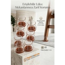 Nacario Mey Ithalat®  Silent Keçe Tabanlı Şeffaf Sandalye Ayak Koruyucu 8'li Set 723000