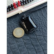 VİP GİFT Küçük Dörtgen Cevşen Dualı Kolye Muska Hakiki Deri El Yapımı Xs Parlak Deri