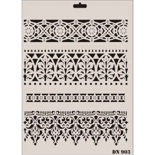 Nacario Mey Ithalat® Rich Dantel Seri DN-903 Stencil 35X25 cm